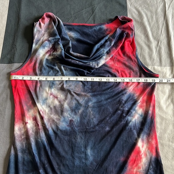 NWOT Amore All F. Y. brand Red White Blue Tie Dye Sleeveless Top  Size XL - Picture 3 of 5